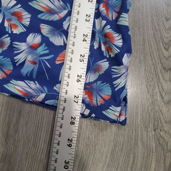 Ariat Tek Polo Shirt Mens Large Blue Fleather Print Performance Sport Western - Picture 6 of 9